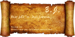 Burján Julianna névjegykártya