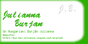 julianna burjan business card